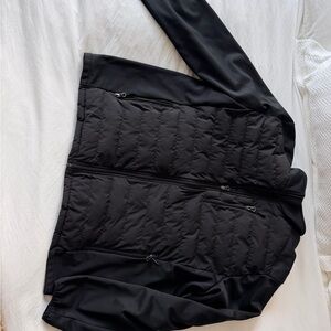 32 Degrees Black Quilted Hybrid Bomber Jacket